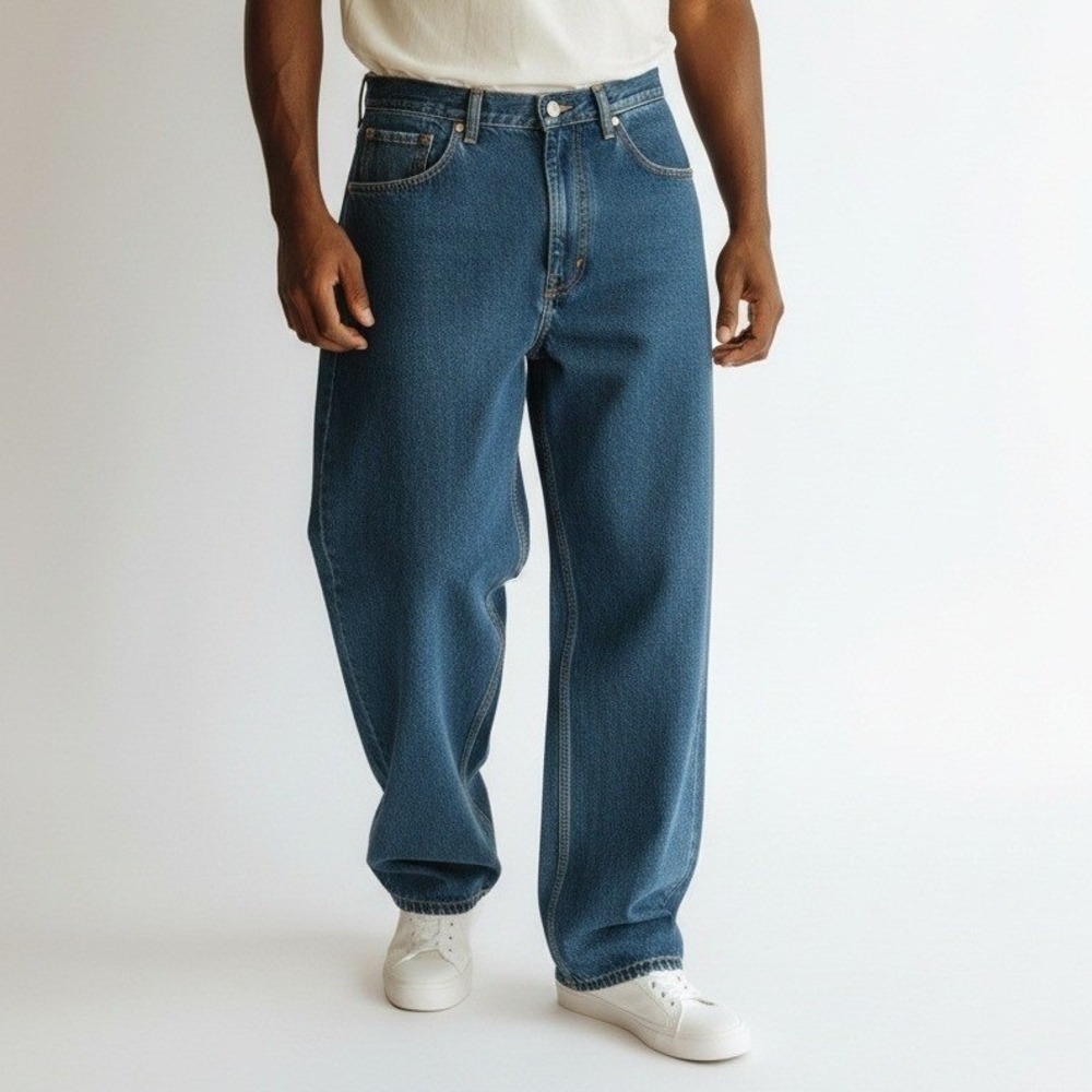 Rocawear Mens Baggy Relaxed Fit Jeans Dark Wash Denim Size 36 Y2K 90s Hip Hop